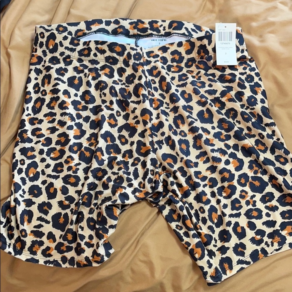 Cheetah print biker shorts